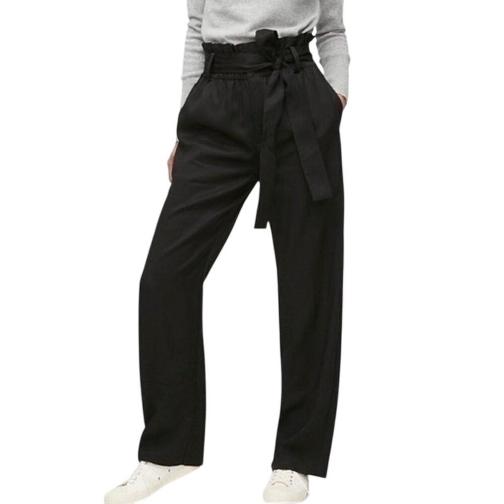 J. Crew Lightweight Tencel High Waisted Wide Leg Drapey Paper Bag Pants
